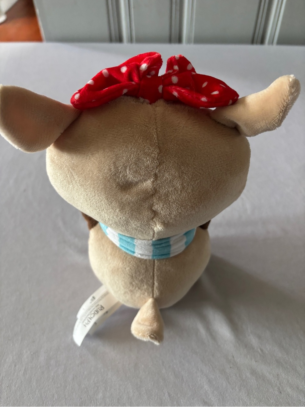 Clarice Rudolph the Red Nosed Reindeer Plush Scarf Bow - Picture 2 of 3